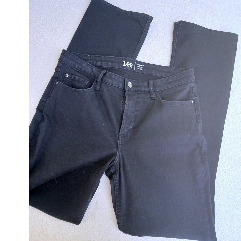 Lee Bootcut Jeans Womens 32 Black Good Mid Rise Regular Fit Denim